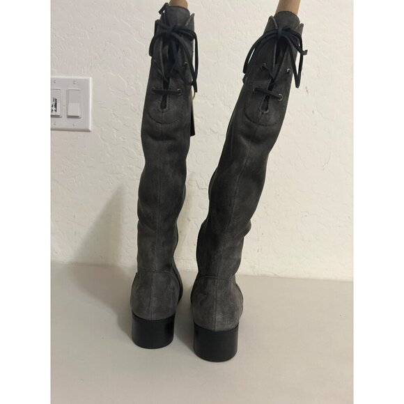Born Cotto Women Boots New Sz 7.5M Grey Carbon Suede Leather Riding Boots - Picture 3 of 7
